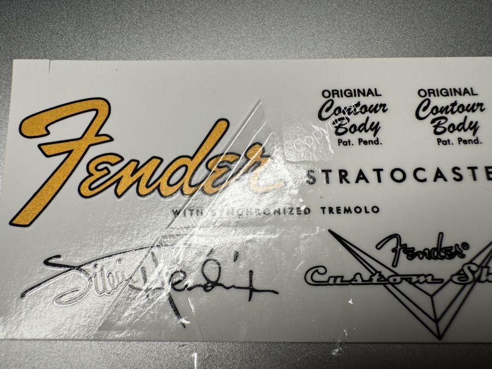 SHIP FROM CHINA !! FENDER STRATOCASTER Guitar Metallic ink Neck Headstock Decals Sticker