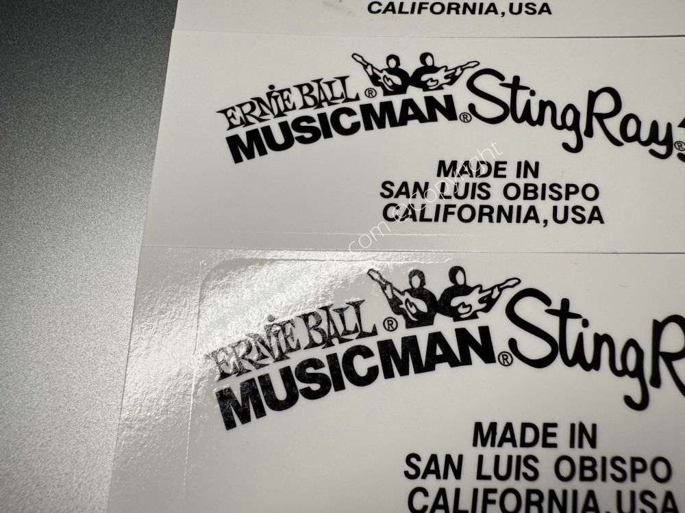 SHIP FROM CHINA !! ERNIE BALL MUSICMAN StingRay5 Guitar Metallic ink Neck Headstock Decals Sticker