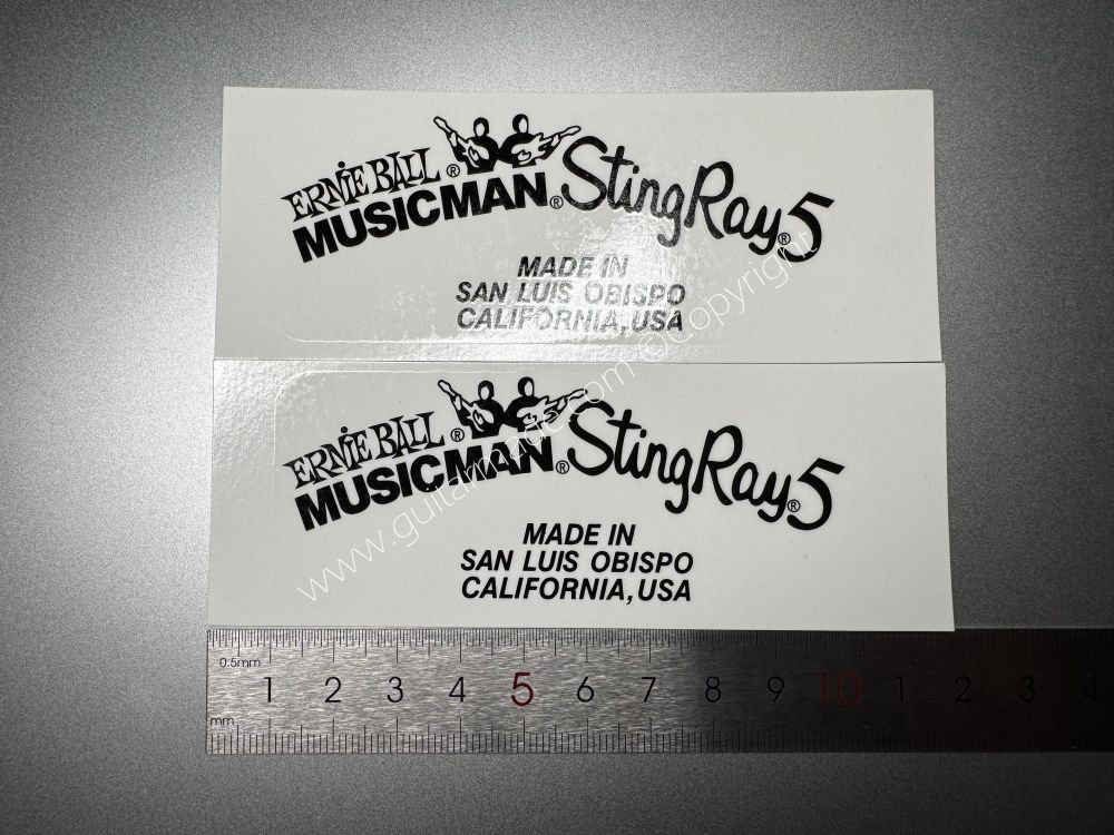 SHIP FROM CHINA !! ERNIE BALL MUSICMAN StingRay5 Guitar Metallic ink Neck Headstock Decals Sticker