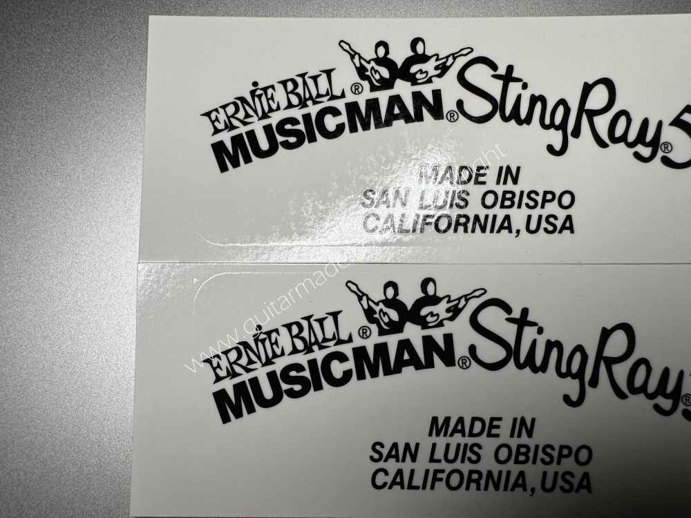 SHIP FROM CHINA !! ERNIE BALL MUSICMAN StingRay5 Guitar Metallic ink Neck Headstock Decals Sticker
