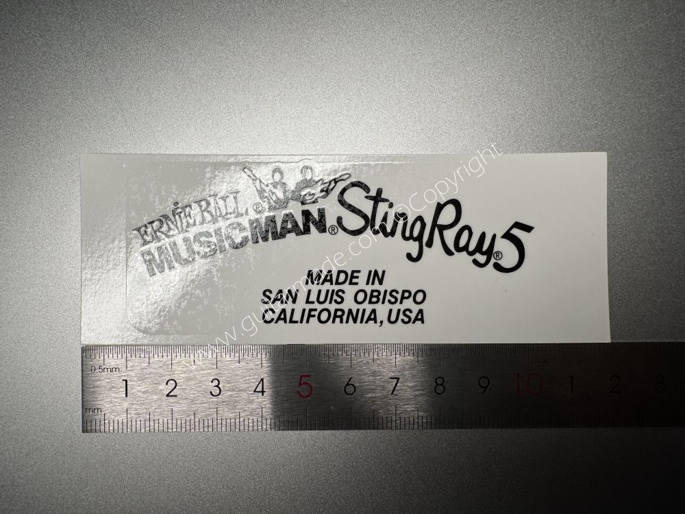SHIP FROM CHINA !! ERNIE BALL MUSICMAN StingRay5 Guitar Metallic ink Neck Headstock Decals Sticker