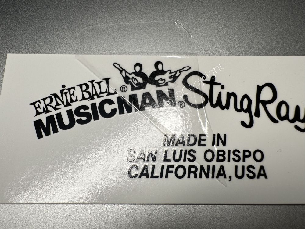 SHIP FROM CHINA !! ERNIE BALL MUSICMAN StingRay5 Guitar Metallic ink Neck Headstock Decals Sticker
