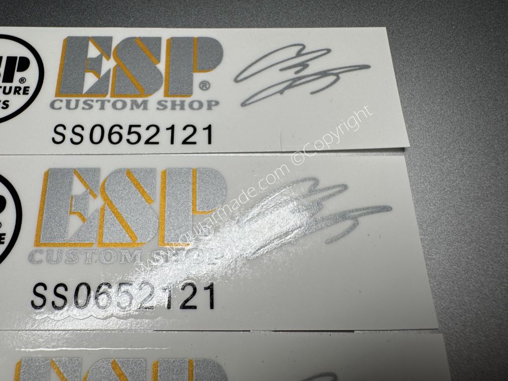 SHIP FROM CHINA !! ESP Guitar Metallic ink Neck Headstock Decals Sticker