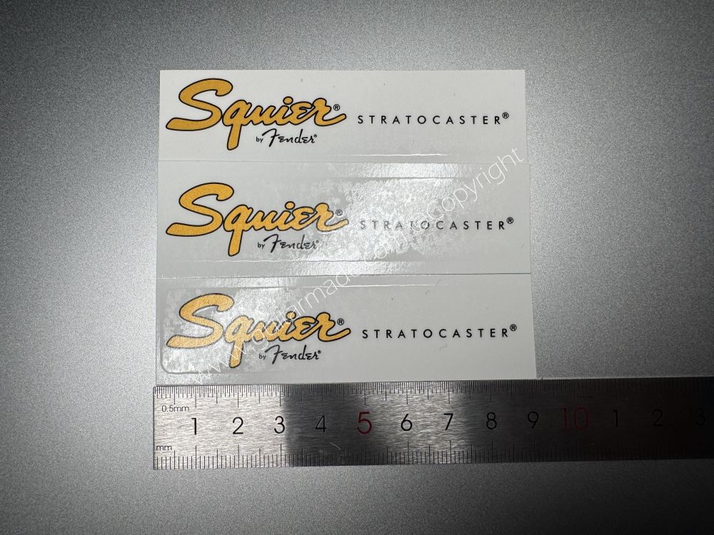 SHIP FROM CHINA !! SQUIER BY FENDER BASS Guitar Metallic ink Neck Headstock Decals Sticker 028
