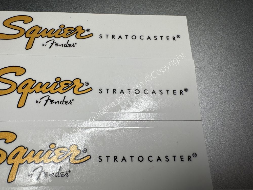 SHIP FROM CHINA !! SQUIER BY FENDER BASS Guitar Metallic ink Neck Headstock Decals Sticker 028