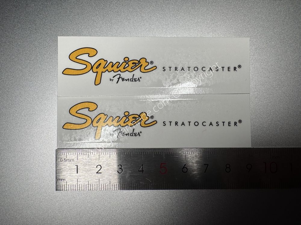 SHIP FROM CHINA !! SQUIER BY FENDER BASS Guitar Metallic ink Neck Headstock Decals Sticker 028
