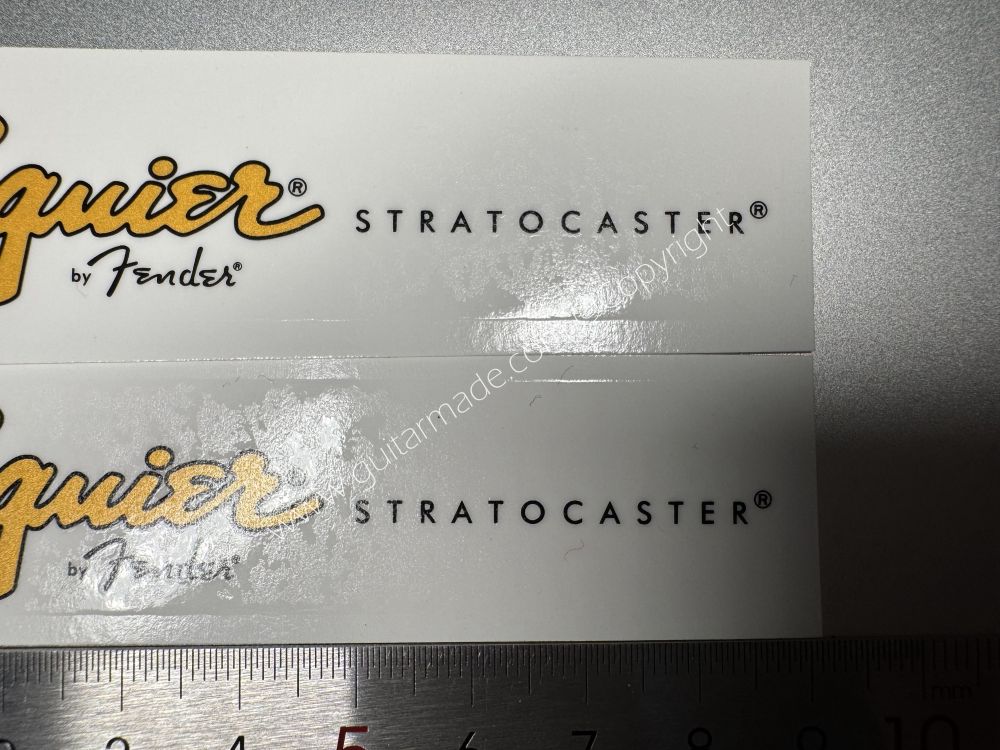 SHIP FROM CHINA !! SQUIER BY FENDER BASS Guitar Metallic ink Neck Headstock Decals Sticker 028