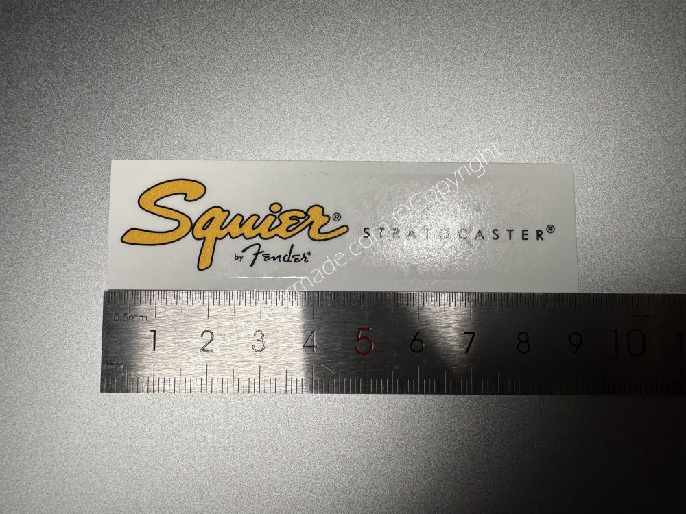 SHIP FROM CHINA !! SQUIER BY FENDER BASS Guitar Metallic ink Neck Headstock Decals Sticker 028