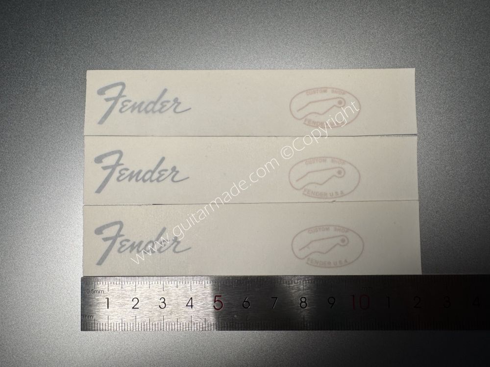 SHIP FROM CHINA !! BLACK FENDER WHITE TELECASTER BASS Guitar Metallic ink Neck Headstock Decals Sticker 900