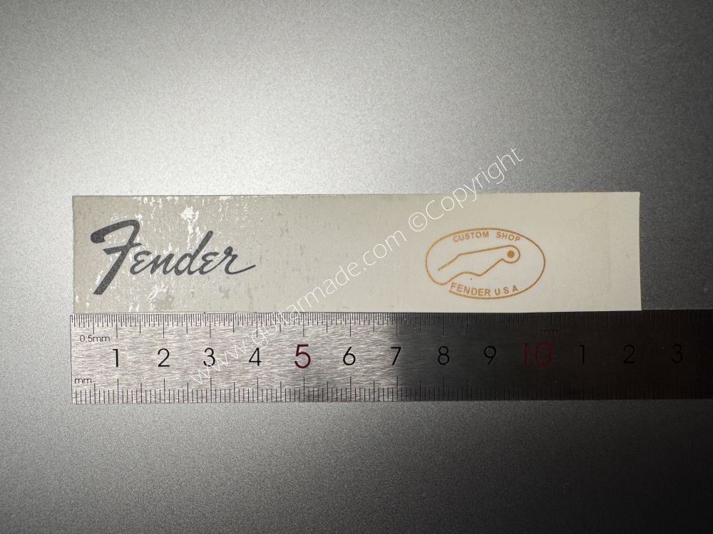 SHIP FROM CHINA !! BLACK FENDER WHITE TELECASTER BASS Guitar Metallic ink Neck Headstock Decals Sticker 900