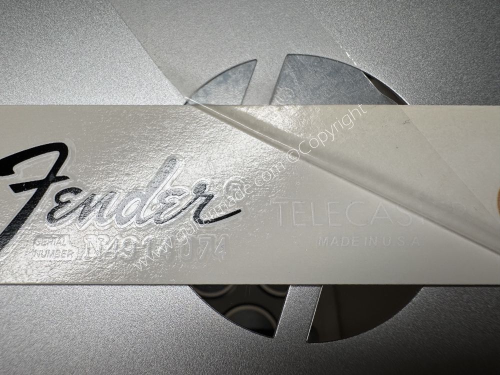 SHIP FROM CHINA !! BLACK FENDER WHITE TELECASTER BASS Guitar Metallic ink Neck Headstock Decals Sticker 900