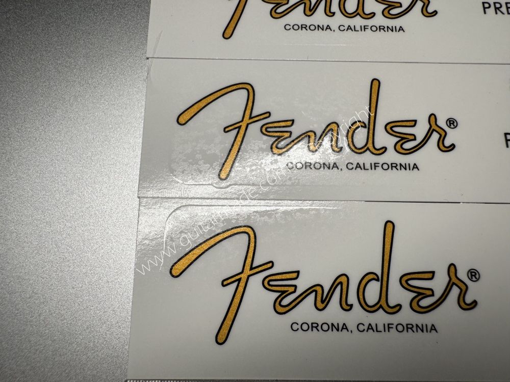 SHIP FROM CHINA !! FENDER CORONA CALIFORNIA PRECISION BASS Guitar Metallic ink Neck Headstock Decals Sticker 028
