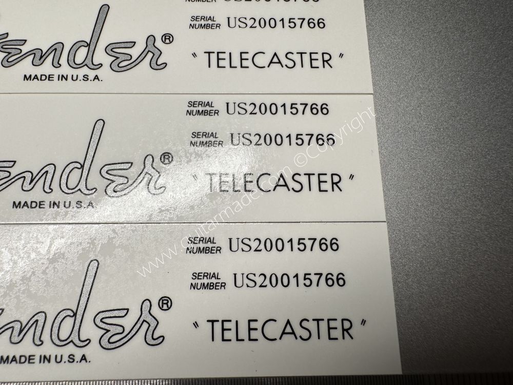 SHIP FROM CHINA !! SILVER FENDER MADE IN USA TELECASTER BASS Guitar Metallic ink Neck Headstock Decals Sticker 028