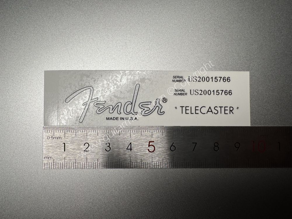 SHIP FROM CHINA !! SILVER FENDER MADE IN USA TELECASTER BASS Guitar Metallic ink Neck Headstock Decals Sticker 028