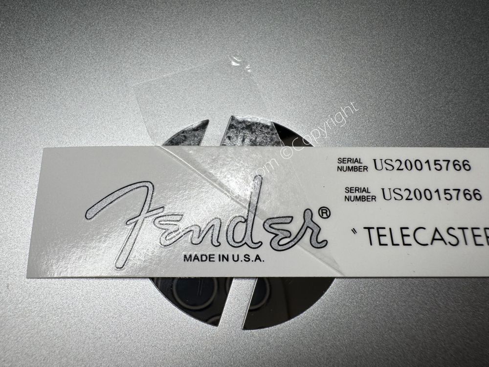 SHIP FROM CHINA !! SILVER FENDER MADE IN USA TELECASTER BASS Guitar Metallic ink Neck Headstock Decals Sticker 028