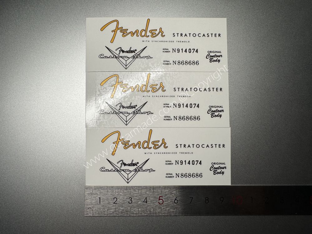 SHIP FROM CHINA !! FENDER STRATOCASTER BASS Guitar Metallic ink Neck Headstock Decals Sticker 900