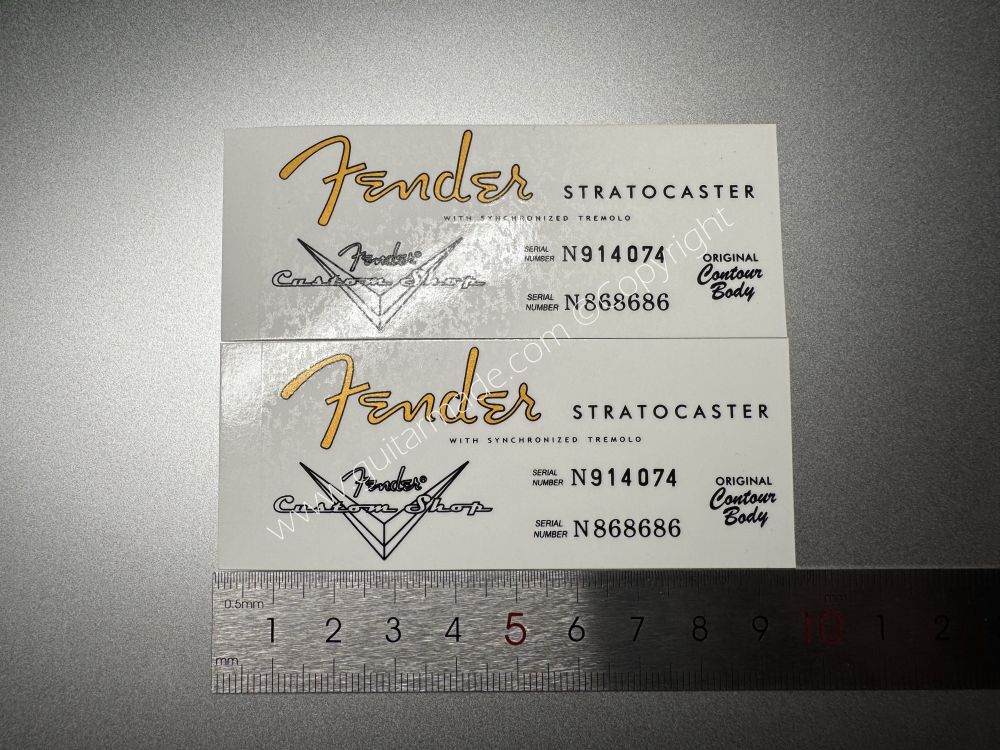 SHIP FROM CHINA !! FENDER STRATOCASTER BASS Guitar Metallic ink Neck Headstock Decals Sticker 900