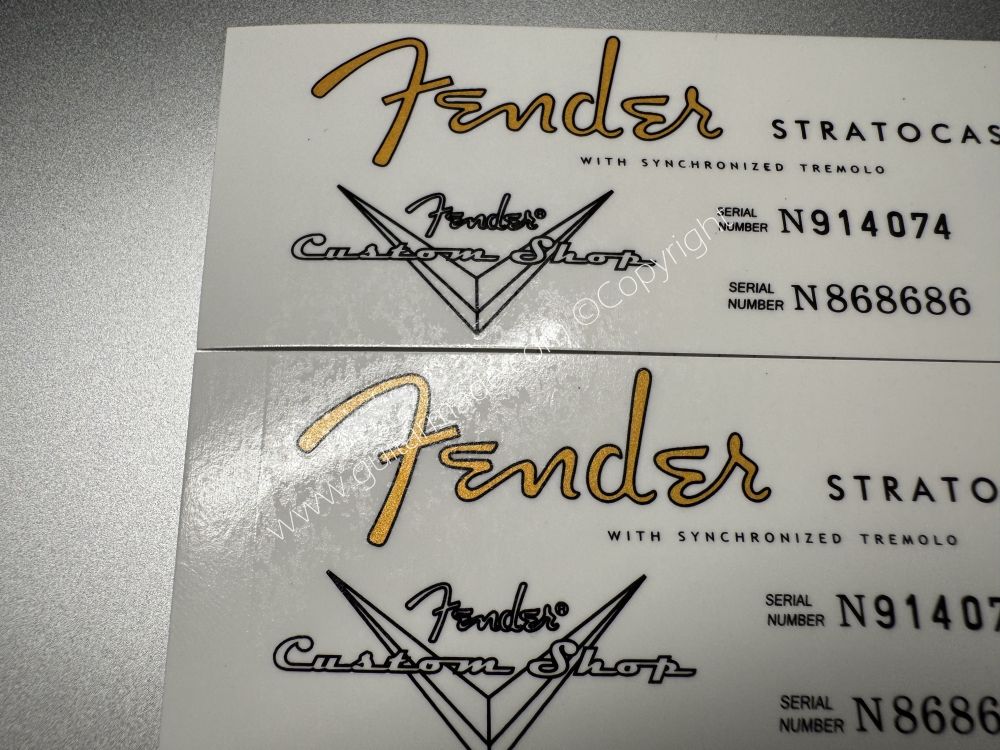 SHIP FROM CHINA !! FENDER STRATOCASTER BASS Guitar Metallic ink Neck Headstock Decals Sticker 900