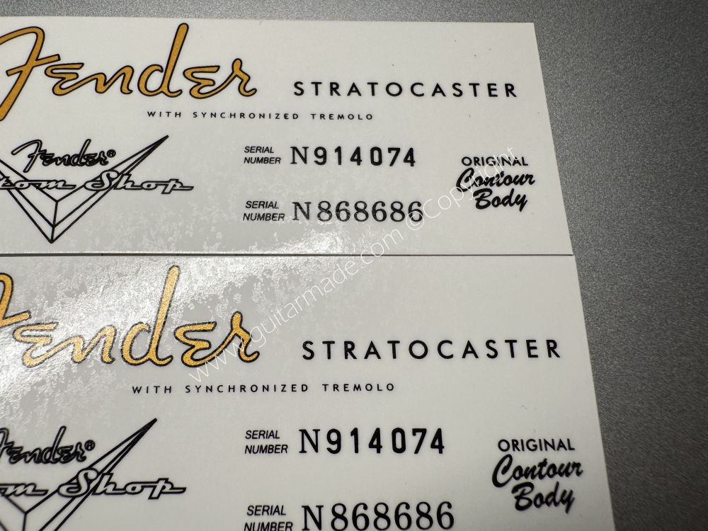 SHIP FROM CHINA !! FENDER STRATOCASTER BASS Guitar Metallic ink Neck Headstock Decals Sticker 900
