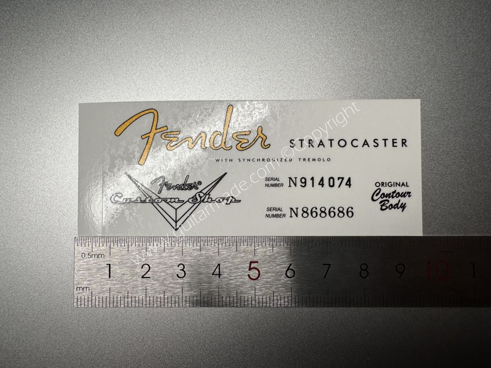 SHIP FROM CHINA !! FENDER STRATOCASTER BASS Guitar Metallic ink Neck Headstock Decals Sticker 900