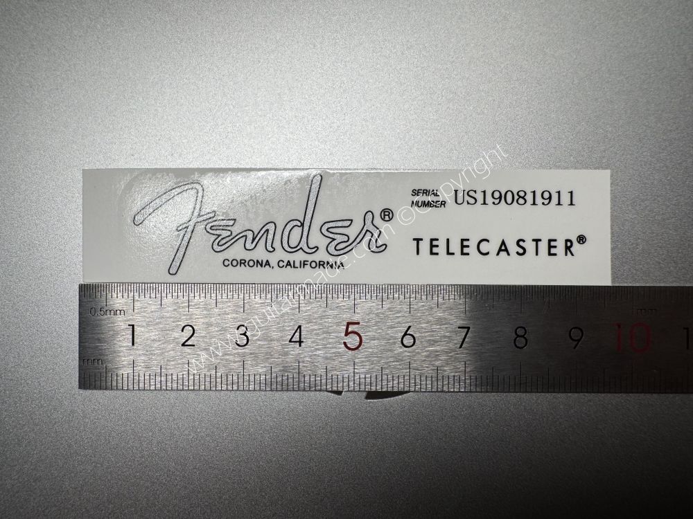 SHIP FROM CHINA !! SILVER FENDER CORONA CALIFORNIA TELECASTER BASS Guitar Metallic ink Neck Headstock Decals Sticker 028