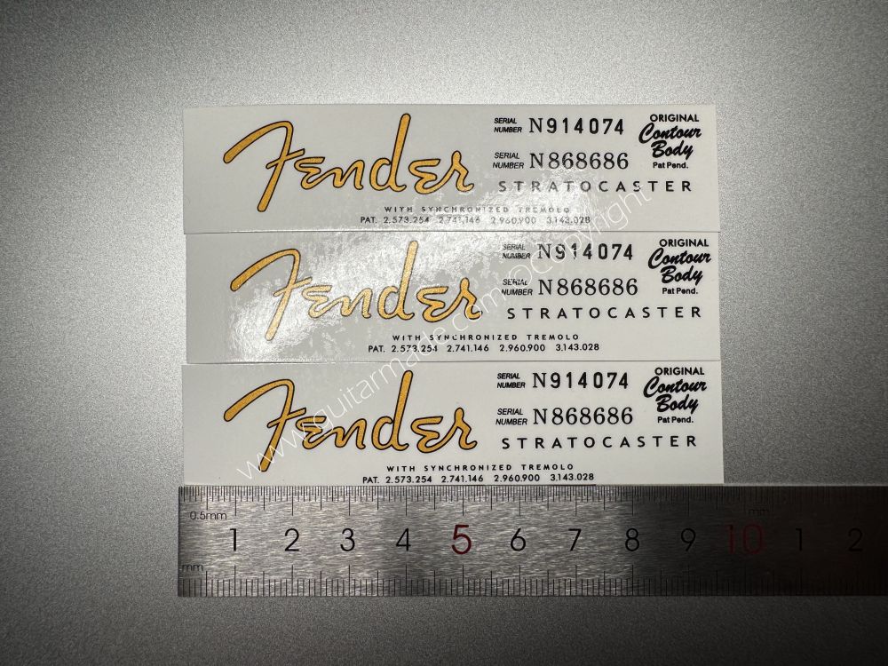 SHIP FROM CHINA !! FENDER STRATOCASTER BASS Guitar Metallic ink Neck Headstock Decals Sticker 028