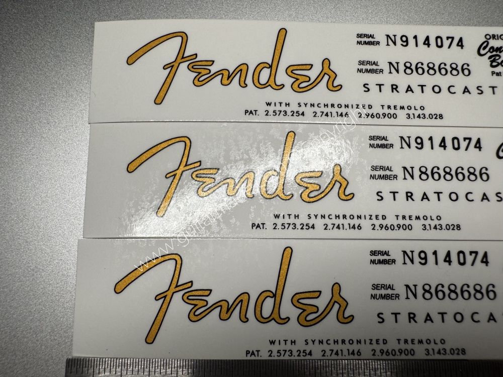 SHIP FROM CHINA !! FENDER STRATOCASTER BASS Guitar Metallic ink Neck Headstock Decals Sticker 028