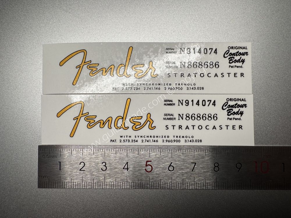 SHIP FROM CHINA !! FENDER STRATOCASTER BASS Guitar Metallic ink Neck Headstock Decals Sticker 028