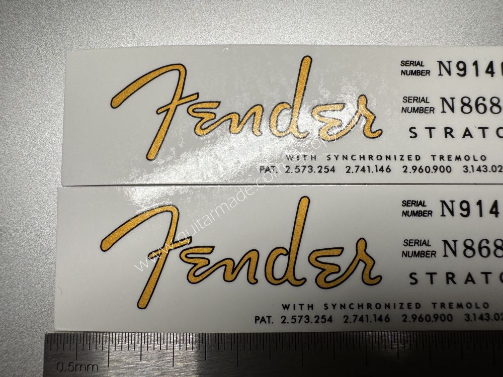 SHIP FROM CHINA !! FENDER STRATOCASTER BASS Guitar Metallic ink Neck Headstock Decals Sticker 028