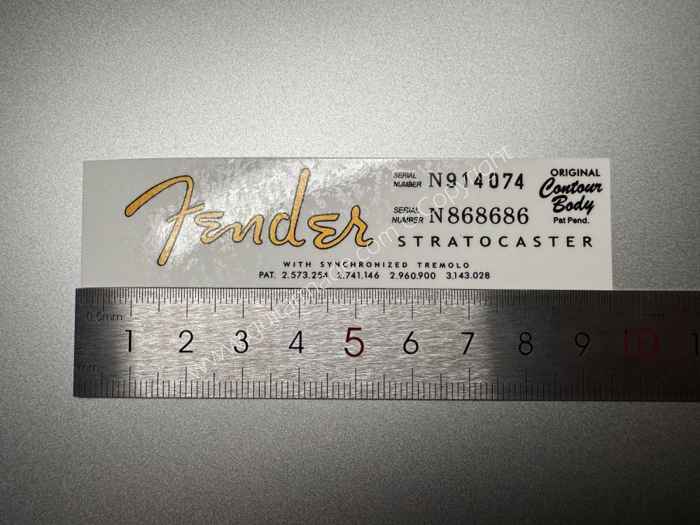 SHIP FROM CHINA !! FENDER STRATOCASTER BASS Guitar Metallic ink Neck Headstock Decals Sticker 028