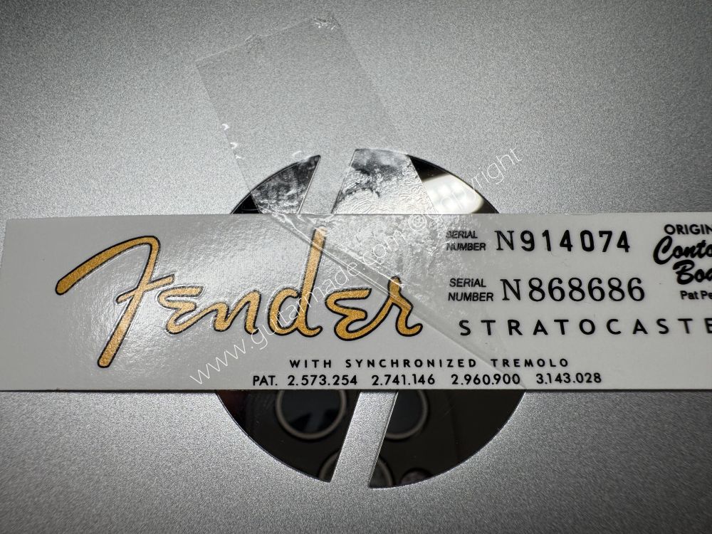 SHIP FROM CHINA !! FENDER STRATOCASTER BASS Guitar Metallic ink Neck Headstock Decals Sticker 028