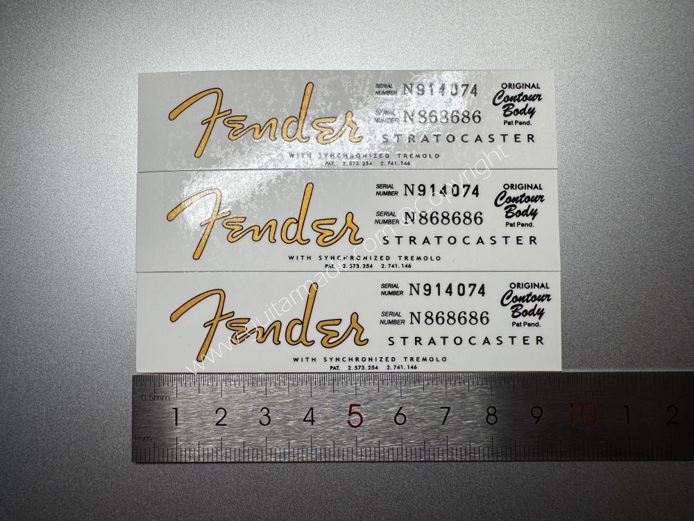 SHIP FROM CHINA !! FENDER STRATOCASTER BASS Guitar Metallic ink Neck Headstock Decals Sticker 146