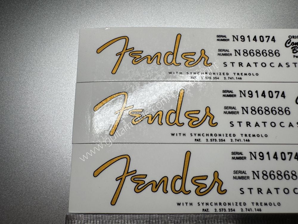 SHIP FROM CHINA !! FENDER STRATOCASTER BASS Guitar Metallic ink Neck Headstock Decals Sticker 146