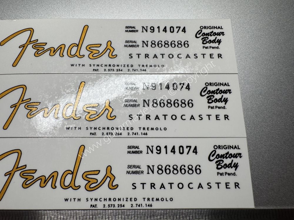 SHIP FROM CHINA !! FENDER STRATOCASTER BASS Guitar Metallic ink Neck Headstock Decals Sticker 146