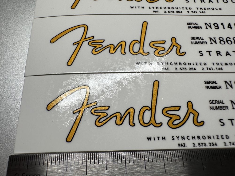 SHIP FROM CHINA !! FENDER STRATOCASTER BASS Guitar Metallic ink Neck Headstock Decals Sticker 146