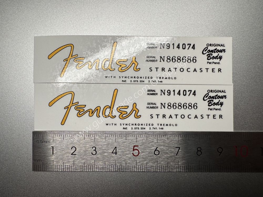 SHIP FROM CHINA !! FENDER STRATOCASTER BASS Guitar Metallic ink Neck Headstock Decals Sticker 146