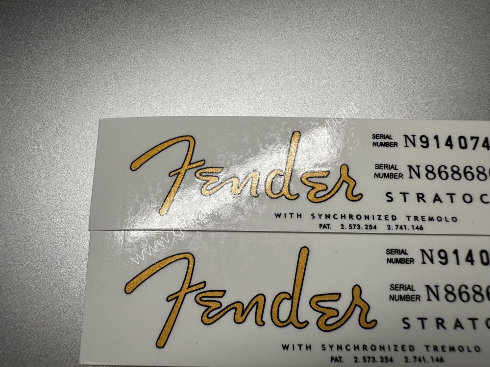 SHIP FROM CHINA !! FENDER STRATOCASTER BASS Guitar Metallic ink Neck Headstock Decals Sticker 146