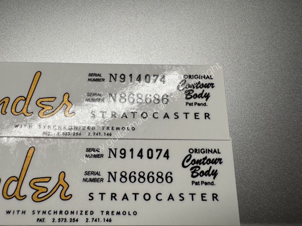 SHIP FROM CHINA !! FENDER STRATOCASTER BASS Guitar Metallic ink Neck Headstock Decals Sticker 146