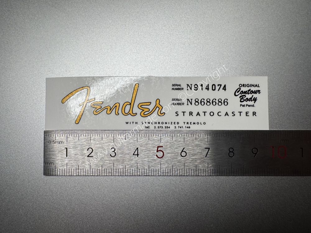 SHIP FROM CHINA !! FENDER STRATOCASTER BASS Guitar Metallic ink Neck Headstock Decals Sticker 146