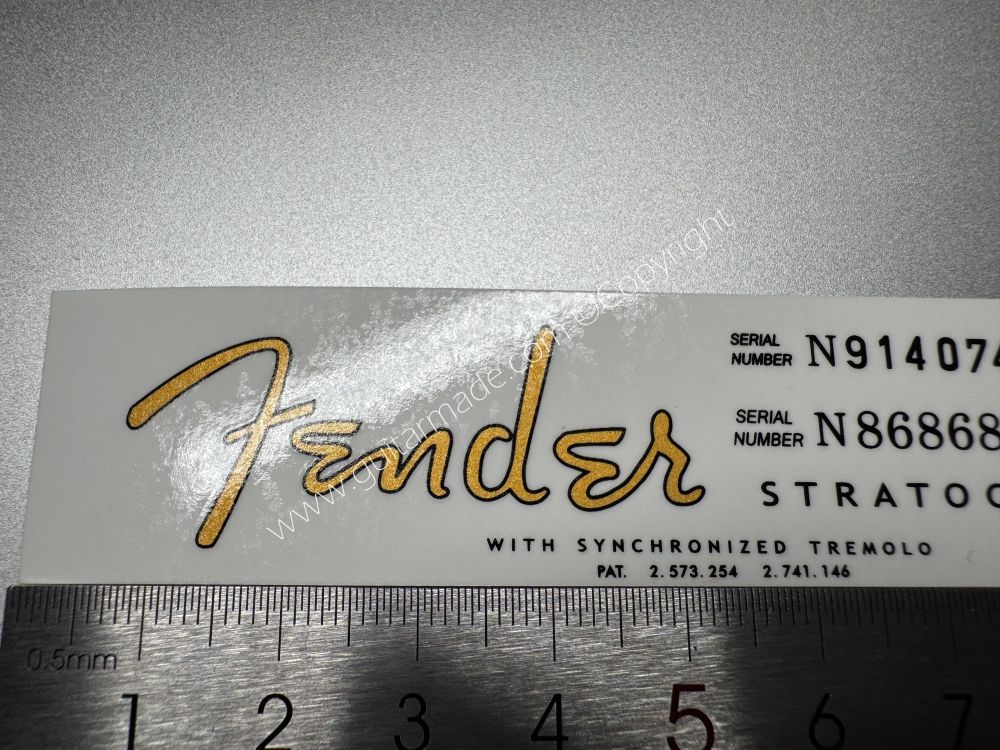 SHIP FROM CHINA !! FENDER STRATOCASTER BASS Guitar Metallic ink Neck Headstock Decals Sticker 146