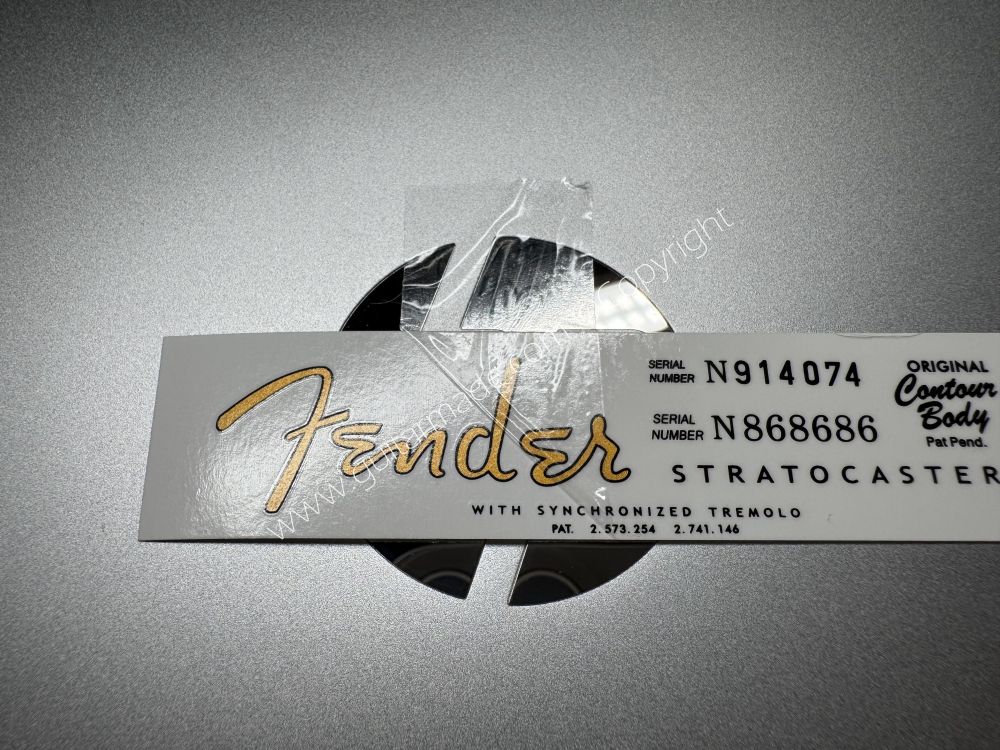 SHIP FROM CHINA !! FENDER STRATOCASTER BASS Guitar Metallic ink Neck Headstock Decals Sticker 146