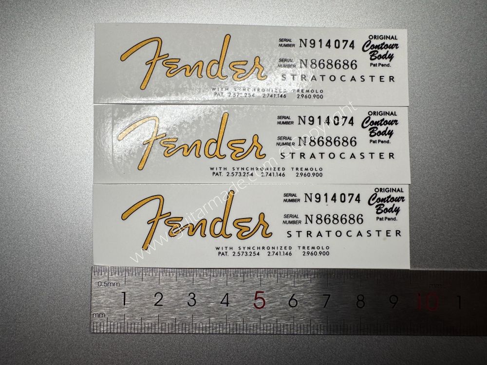 SHIP FROM CHINA !! FENDER STRATOCASTER BASS Guitar Metallic ink Neck Headstock Decals Sticker 900