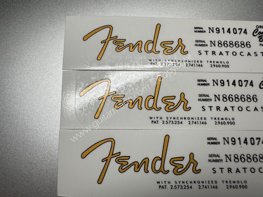 SHIP FROM CHINA !! FENDER STRATOCASTER BASS Guitar Metallic ink Neck Headstock Decals Sticker 900