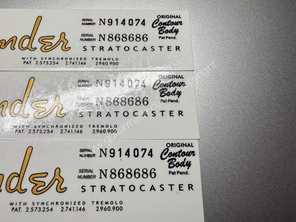 SHIP FROM CHINA !! FENDER STRATOCASTER BASS Guitar Metallic ink Neck Headstock Decals Sticker 900
