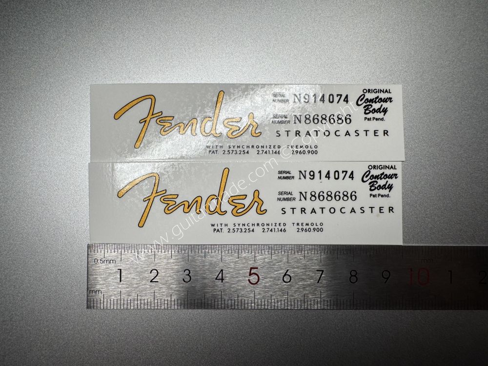 SHIP FROM CHINA !! FENDER STRATOCASTER BASS Guitar Metallic ink Neck Headstock Decals Sticker 900
