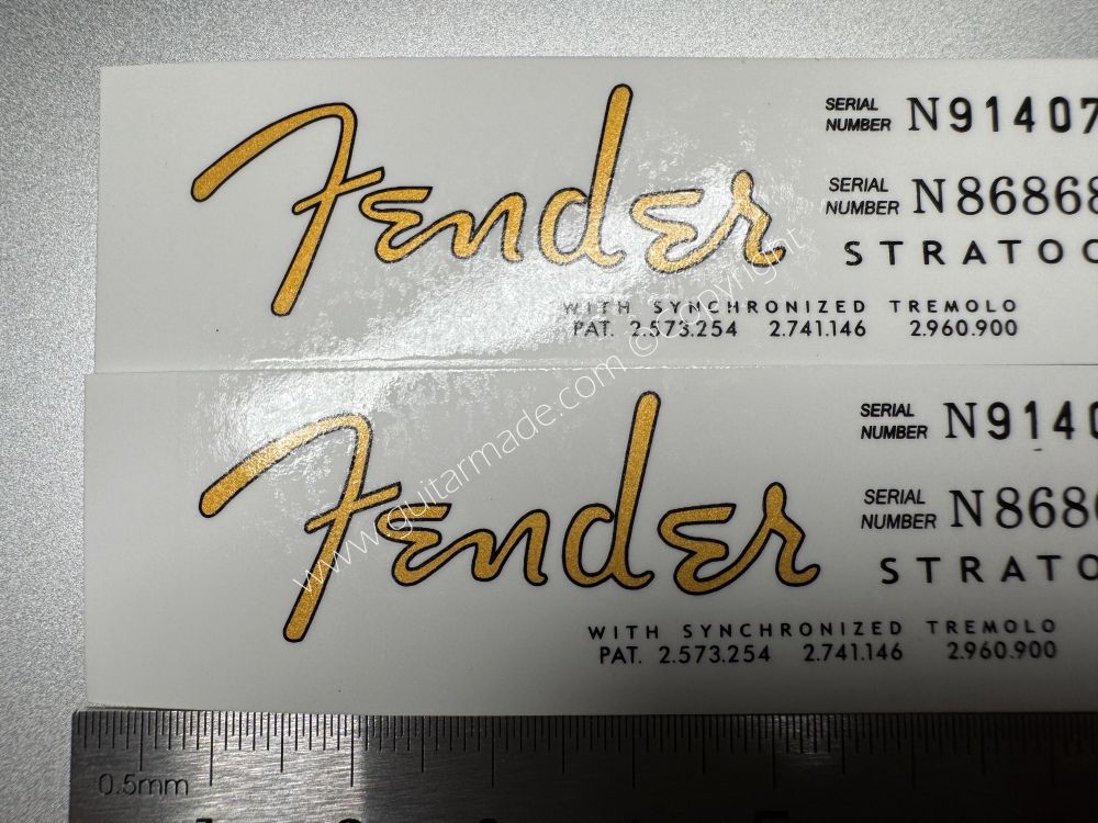 SHIP FROM CHINA !! FENDER STRATOCASTER BASS Guitar Metallic ink Neck Headstock Decals Sticker 900