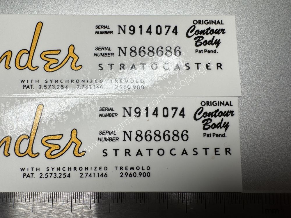 SHIP FROM CHINA !! FENDER STRATOCASTER BASS Guitar Metallic ink Neck Headstock Decals Sticker 900