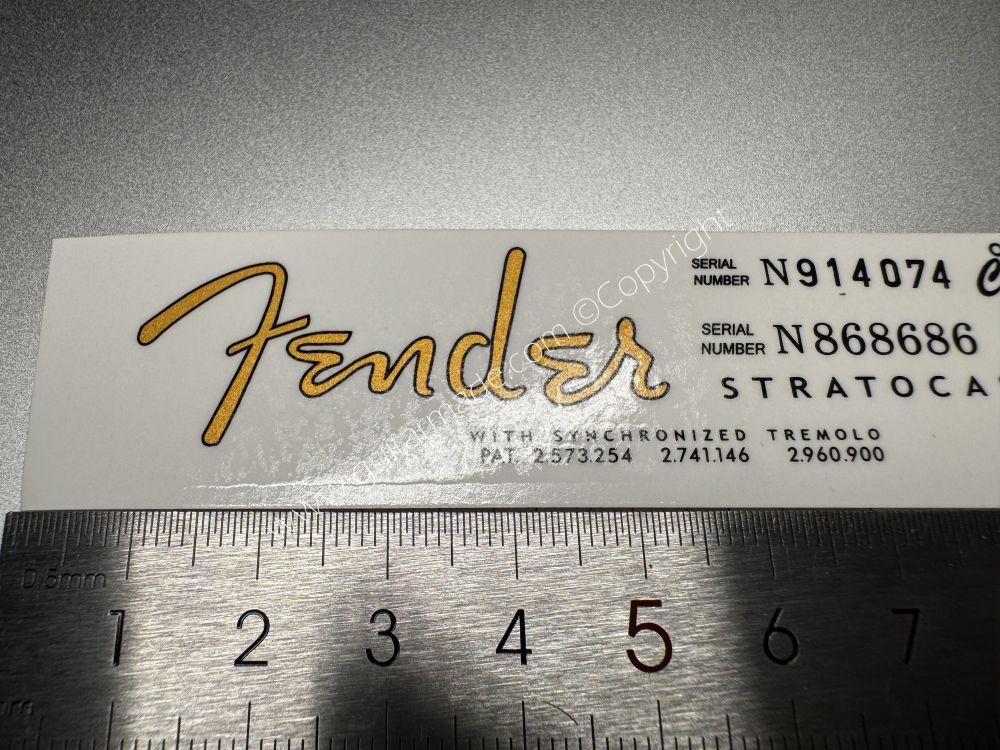 SHIP FROM CHINA !! FENDER STRATOCASTER BASS Guitar Metallic ink Neck Headstock Decals Sticker 900
