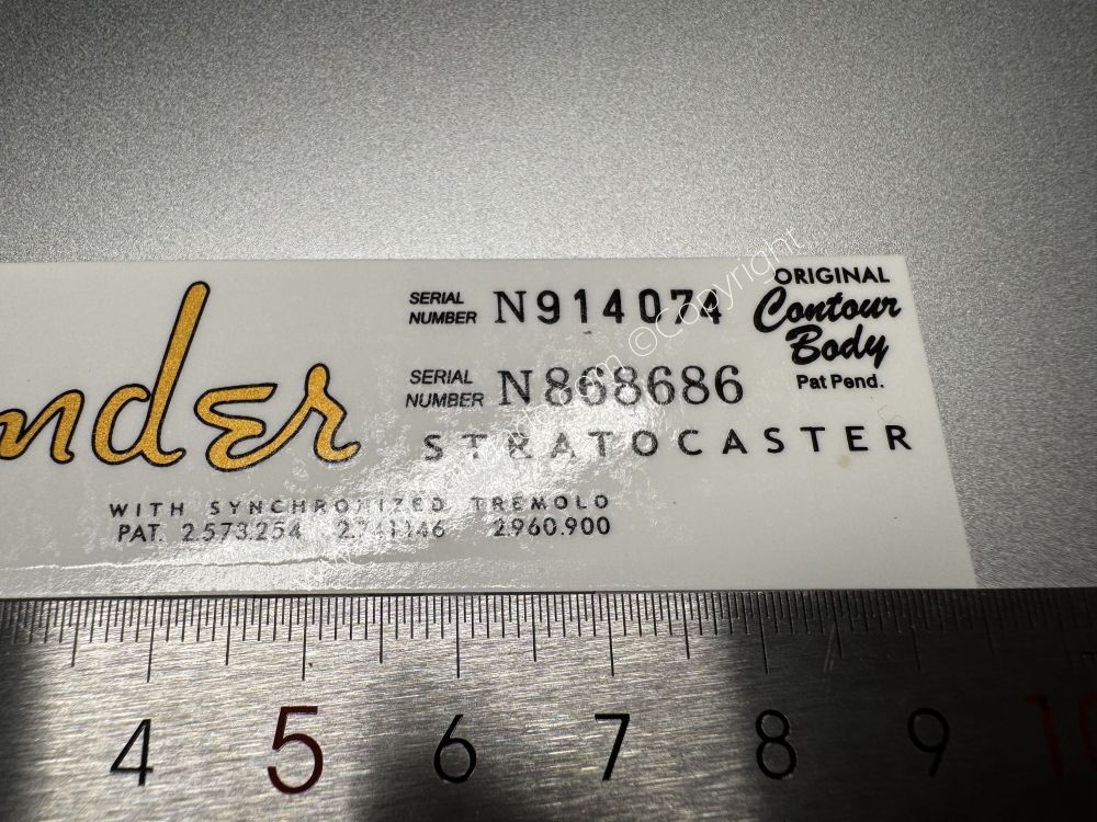 SHIP FROM CHINA !! FENDER STRATOCASTER BASS Guitar Metallic ink Neck Headstock Decals Sticker 900