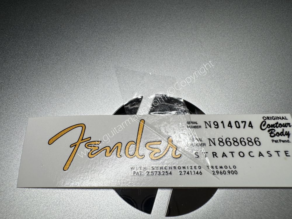 SHIP FROM CHINA !! FENDER STRATOCASTER BASS Guitar Metallic ink Neck Headstock Decals Sticker 900